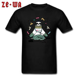Sloth Life T-shirt Retro Game Lover T Shirt Men Old School Tops Funny Cartoon Tee Gamer Team Custom Clothes Cotton White Tshirt