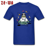 Sloth Life T-shirt Retro Game Lover T Shirt Men Old School Tops Funny Cartoon Tee Gamer Team Custom Clothes Cotton White Tshirt