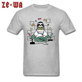 Sloth Life T-shirt Retro Game Lover T Shirt Men Old School Tops Funny Cartoon Tee Gamer Team Custom Clothes Cotton White Tshirt