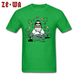 Sloth Life T-shirt Retro Game Lover T Shirt Men Old School Tops Funny Cartoon Tee Gamer Team Custom Clothes Cotton White Tshirt