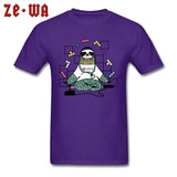 Sloth Life T-shirt Retro Game Lover T Shirt Men Old School Tops Funny Cartoon Tee Gamer Team Custom Clothes Cotton White Tshirt