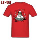Sloth Life T-shirt Retro Game Lover T Shirt Men Old School Tops Funny Cartoon Tee Gamer Team Custom Clothes Cotton White Tshirt