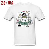 Sloth Life T-shirt Retro Game Lover T Shirt Men Old School Tops Funny Cartoon Tee Gamer Team Custom Clothes Cotton White Tshirt