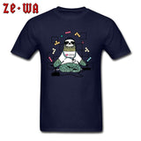 Sloth Life T-shirt Retro Game Lover T Shirt Men Old School Tops Funny Cartoon Tee Gamer Team Custom Clothes Cotton White Tshirt
